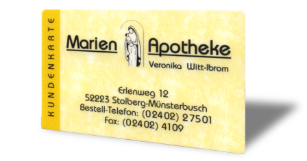 Kundenkarte der Marien-Apotheke Stolberg